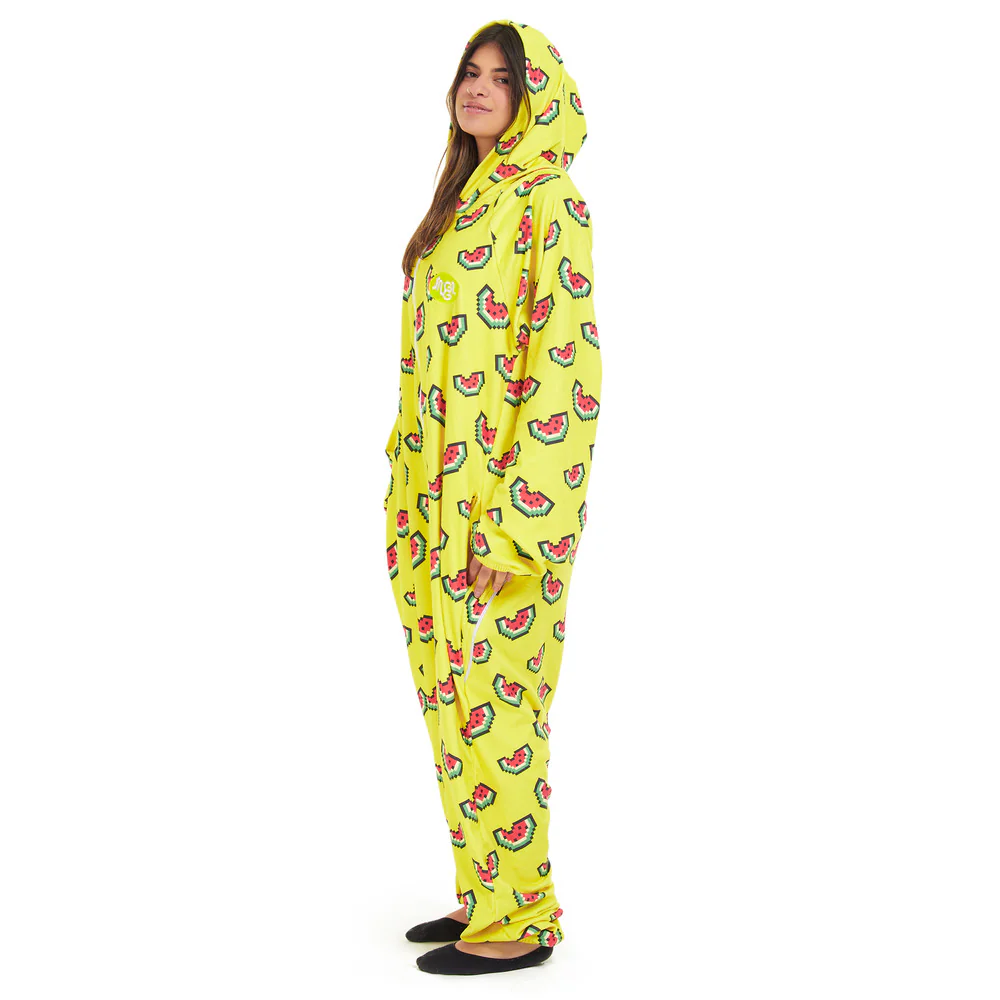 Snuggs Blanket Onesie Yellow Watermelon Pixels - Image 4