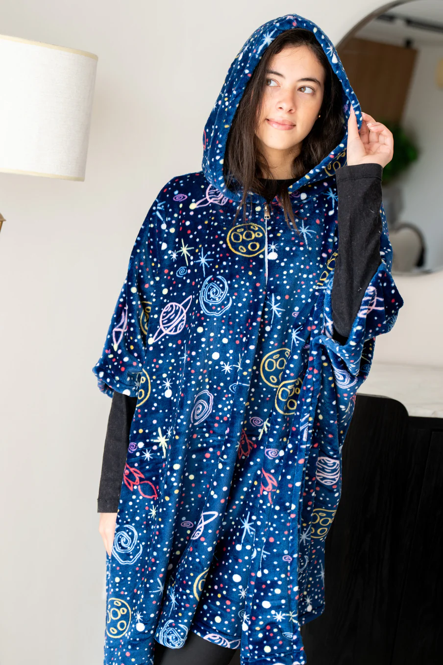 Snuggs Blanket Poncho Dark Blue Space - Image 2