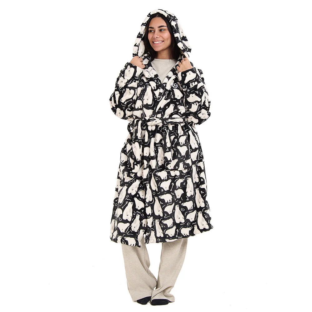 Snuggs Blanket Robe Black Polar Bear - Image 4