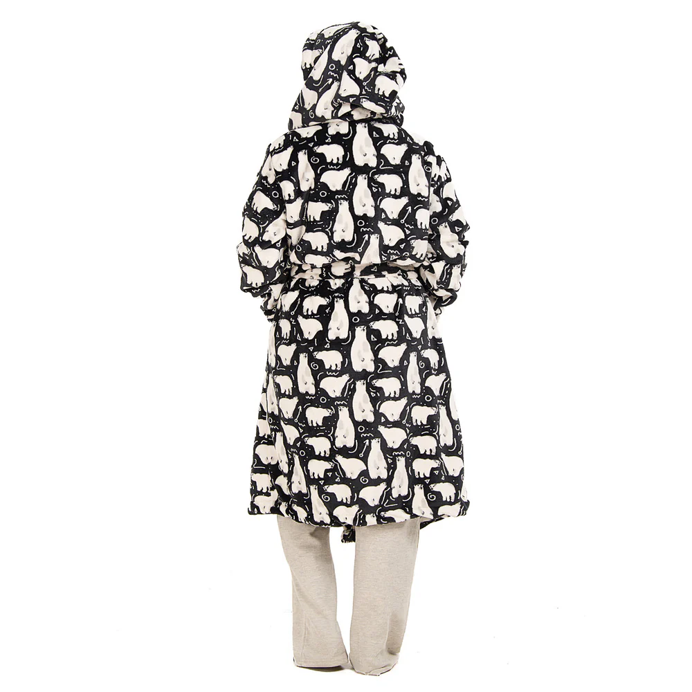 Snuggs Blanket Robe Black Polar Bear - Image 8