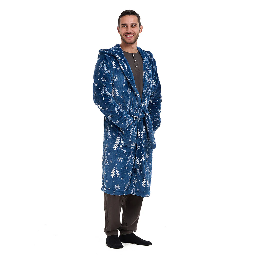 Snuggs Blanket Robe Blue Tree Christmas - Image 3