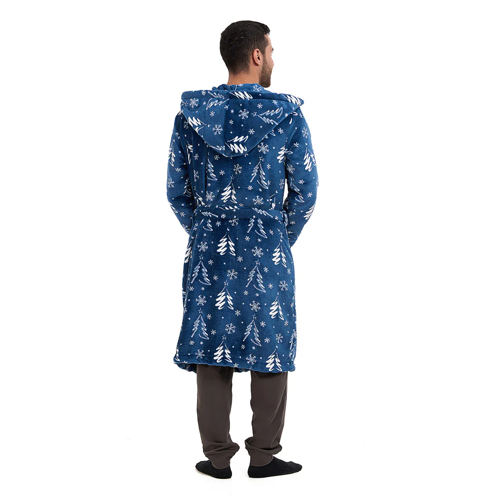 Snuggs Blanket Robe Blue Tree Christmas - Image 4