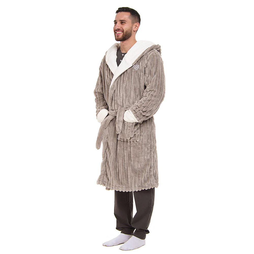 Snuggs Blanket Robe Engraved Lines Cafe - Image 3