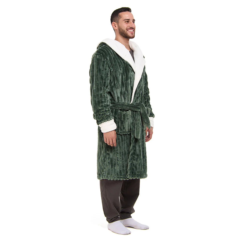 Snuggs Blanket Robe Engraved Lines Green - Image 3
