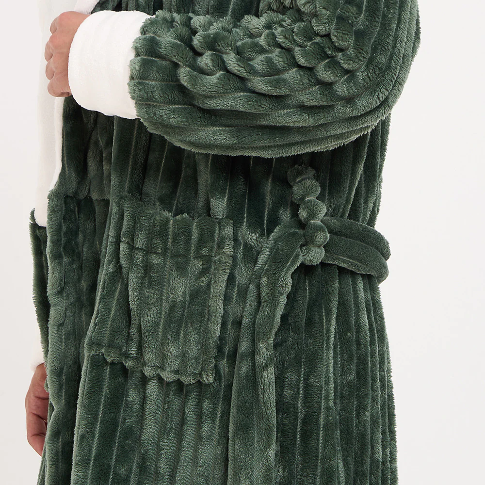 Snuggs Blanket Robe Engraved Lines Green - Image 4