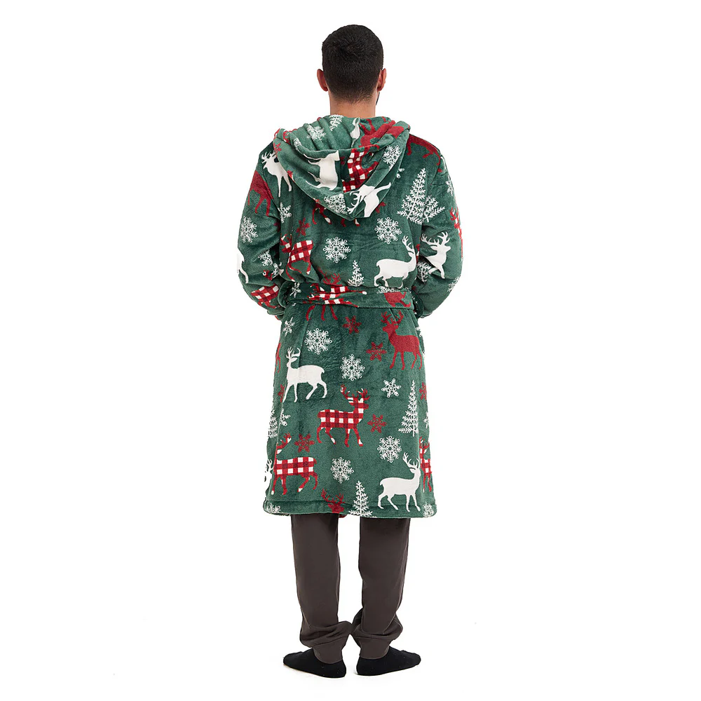 Snuggs Blanket Robe Green Deer Christmas - Image 7