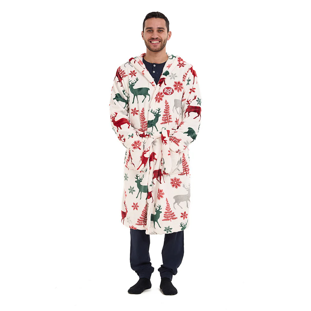 Snuggs Blanket Robe White Deer Christmas - Image 2