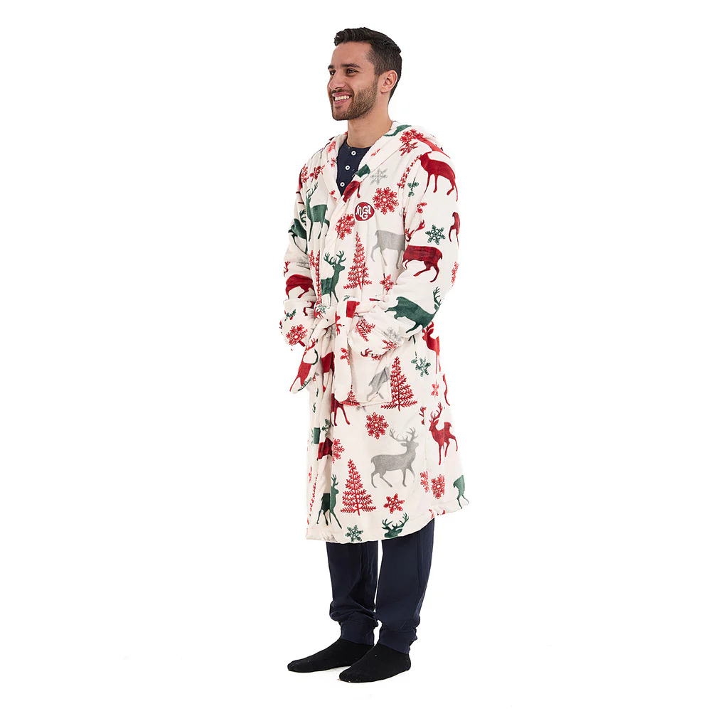 Snuggs Blanket Robe White Deer Christmas - Image 4