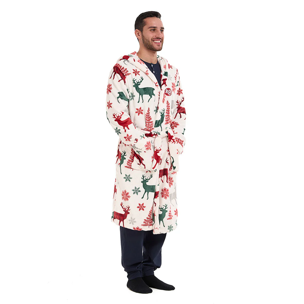 Snuggs Blanket Robe White Deer Christmas - Image 6
