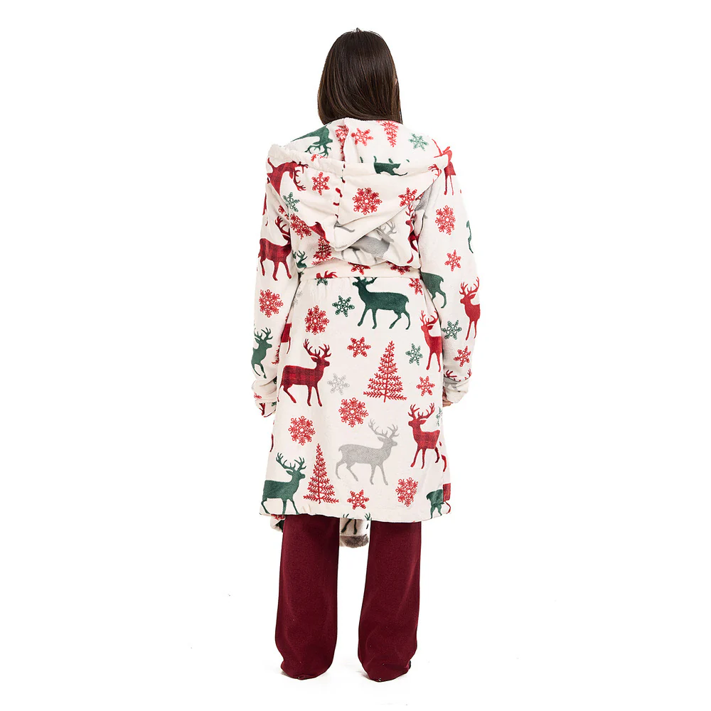 Snuggs Blanket Robe White Deer Christmas - Image 7