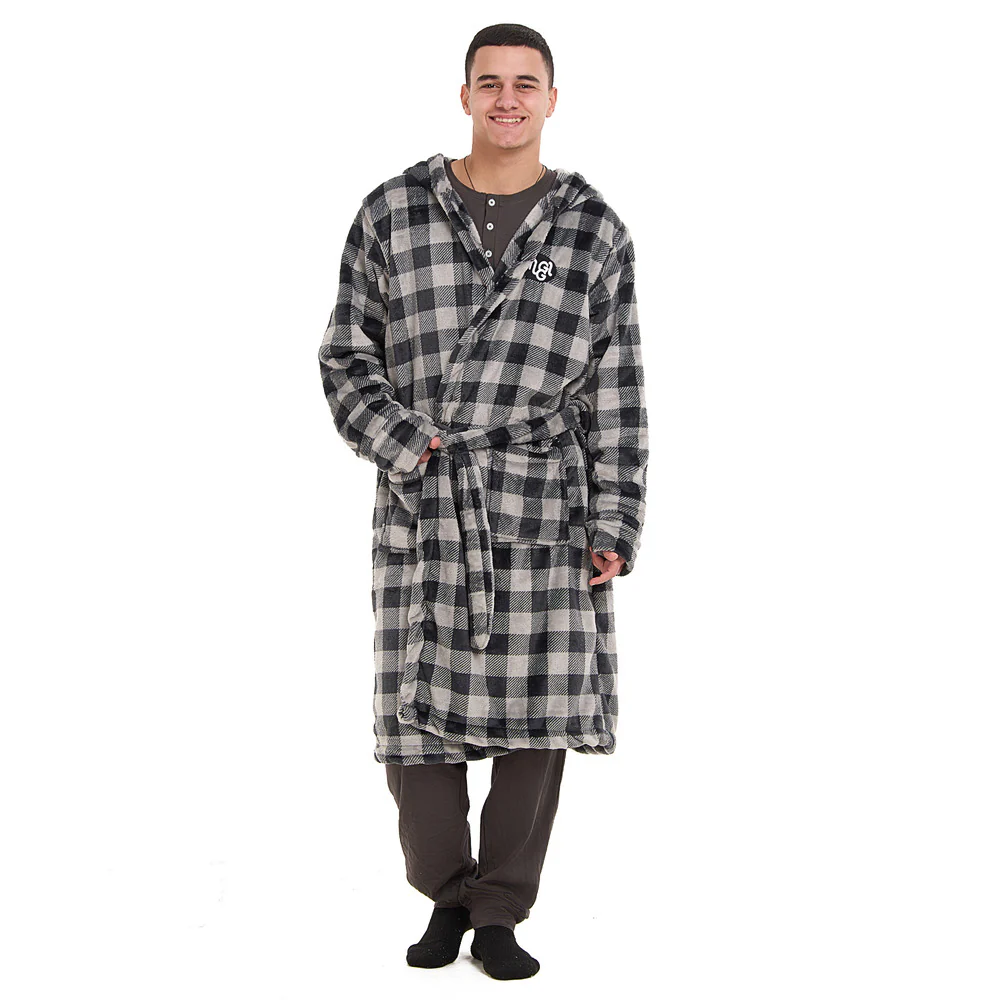 Snuggs Blanket Robe Grey Checkered - Image 4