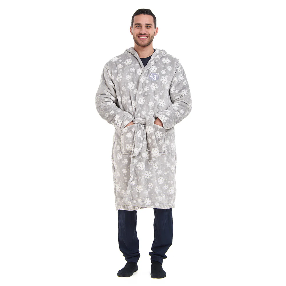 Snuggs Blanket Robe Grey Snowflakes - Image 2