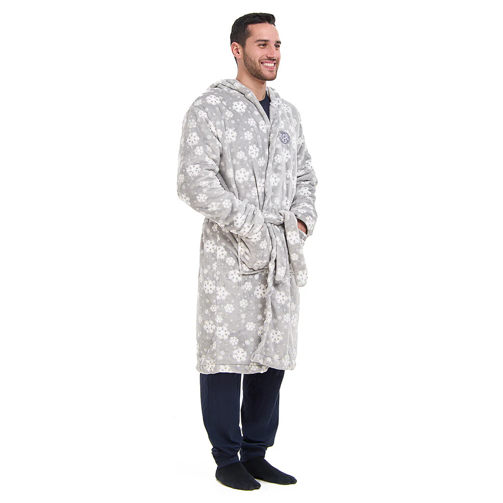 Snuggs Blanket Robe Grey Snowflakes - Image 6