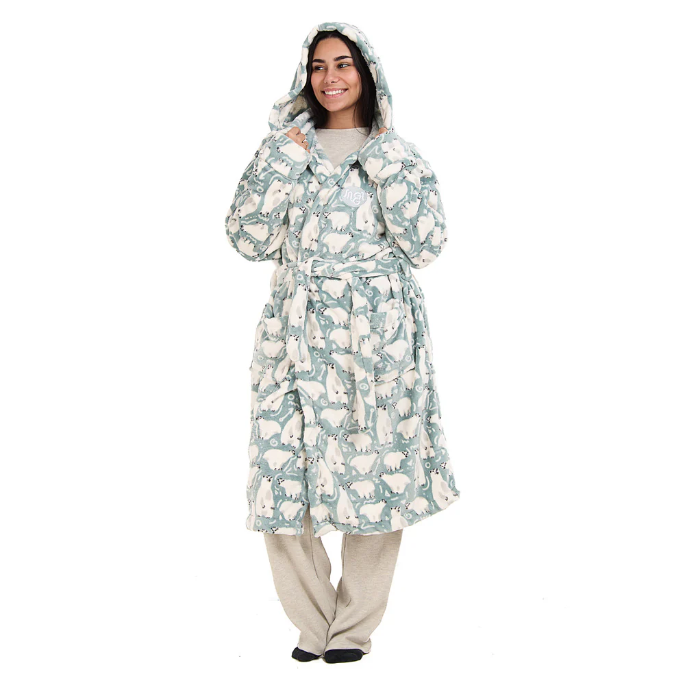 Snuggs Blanket Robe Mint Polar Bear - Image 2
