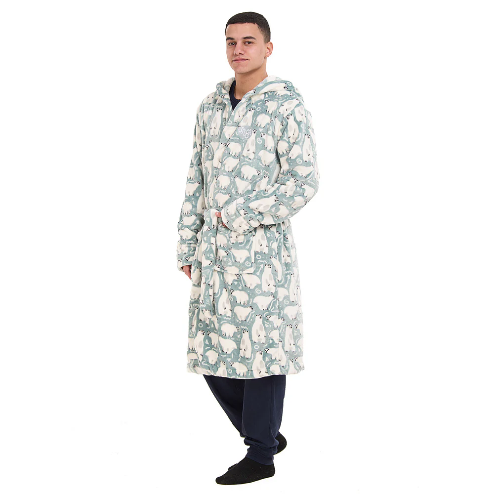 Snuggs Blanket Robe Mint Polar Bear - Image 4