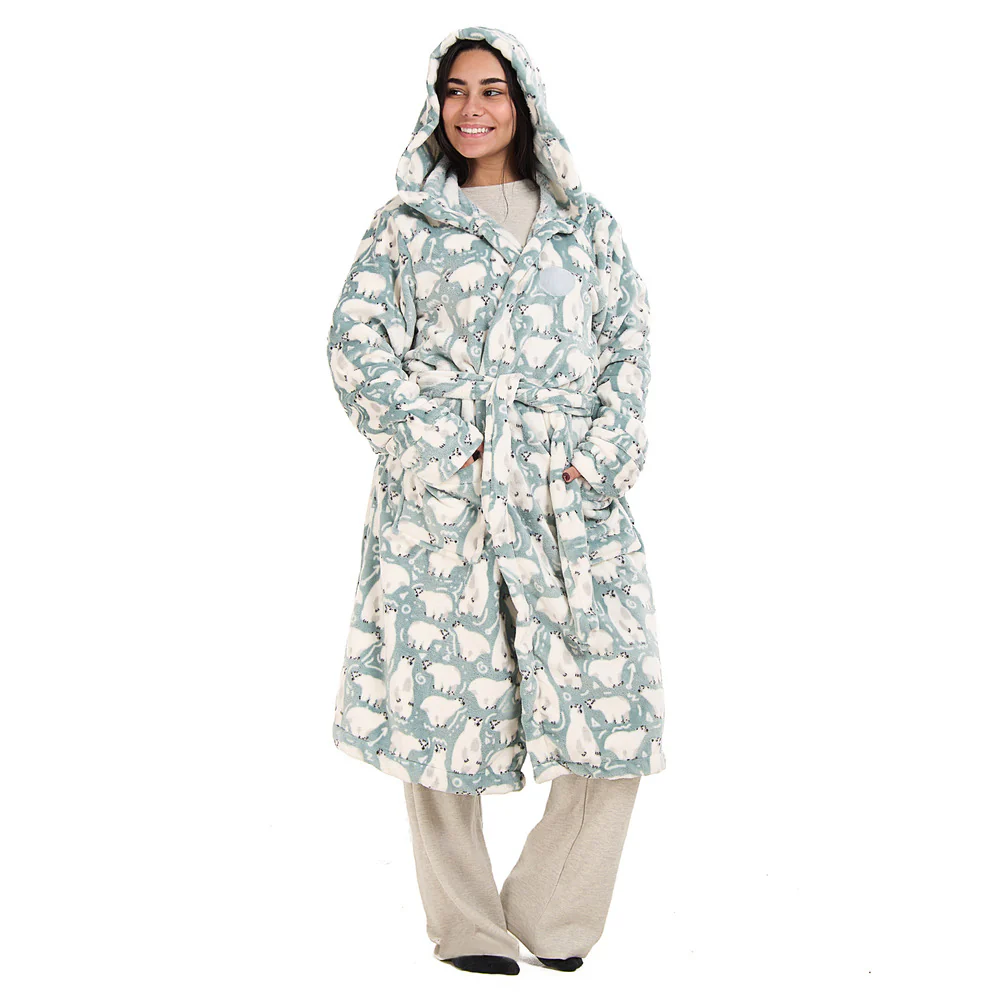 Snuggs Blanket Robe Mint Polar Bear - Image 6