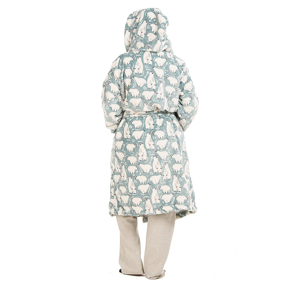 Snuggs Blanket Robe Mint Polar Bear - Image 7