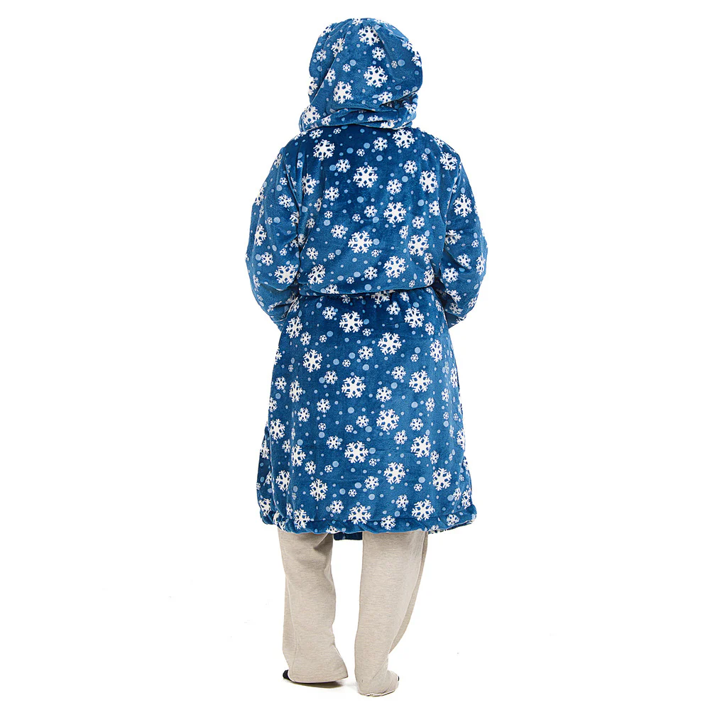 Snuggs Blanket Robe Petroleum Snowflakes - Image 6