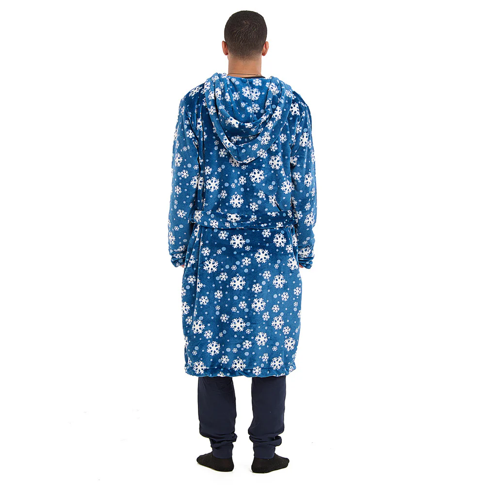 Snuggs Blanket Robe Petroleum Snowflakes - Image 8
