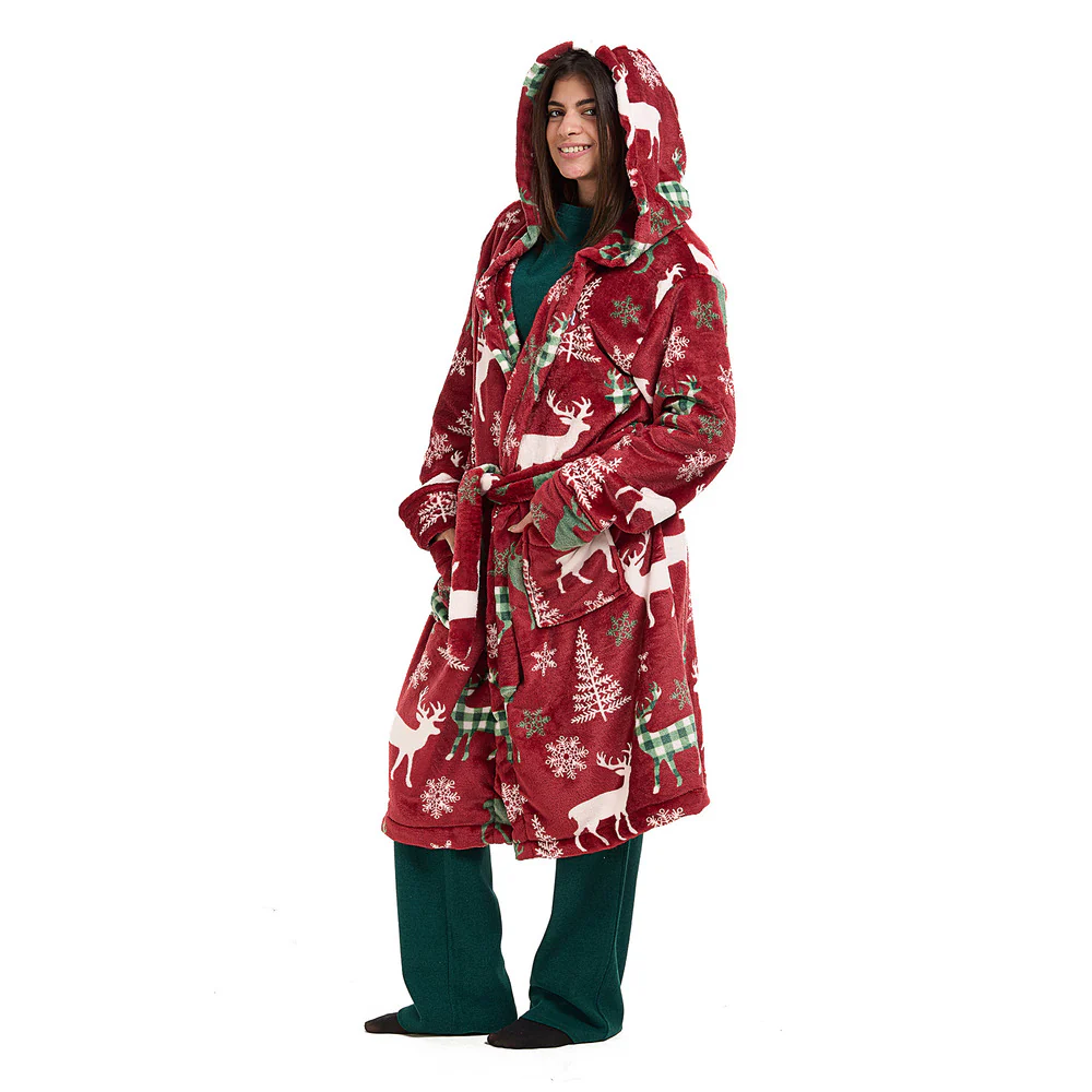 Snuggs Blanket Robe Red Deer Christmas - Image 5