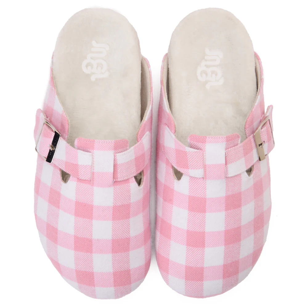 Snuggs Clogs Pink Gingham Pattern