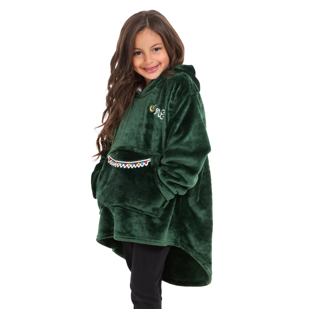 Snuggs Kids Blanket Hoodie Dark Green مدفع رمضان - Image 4
