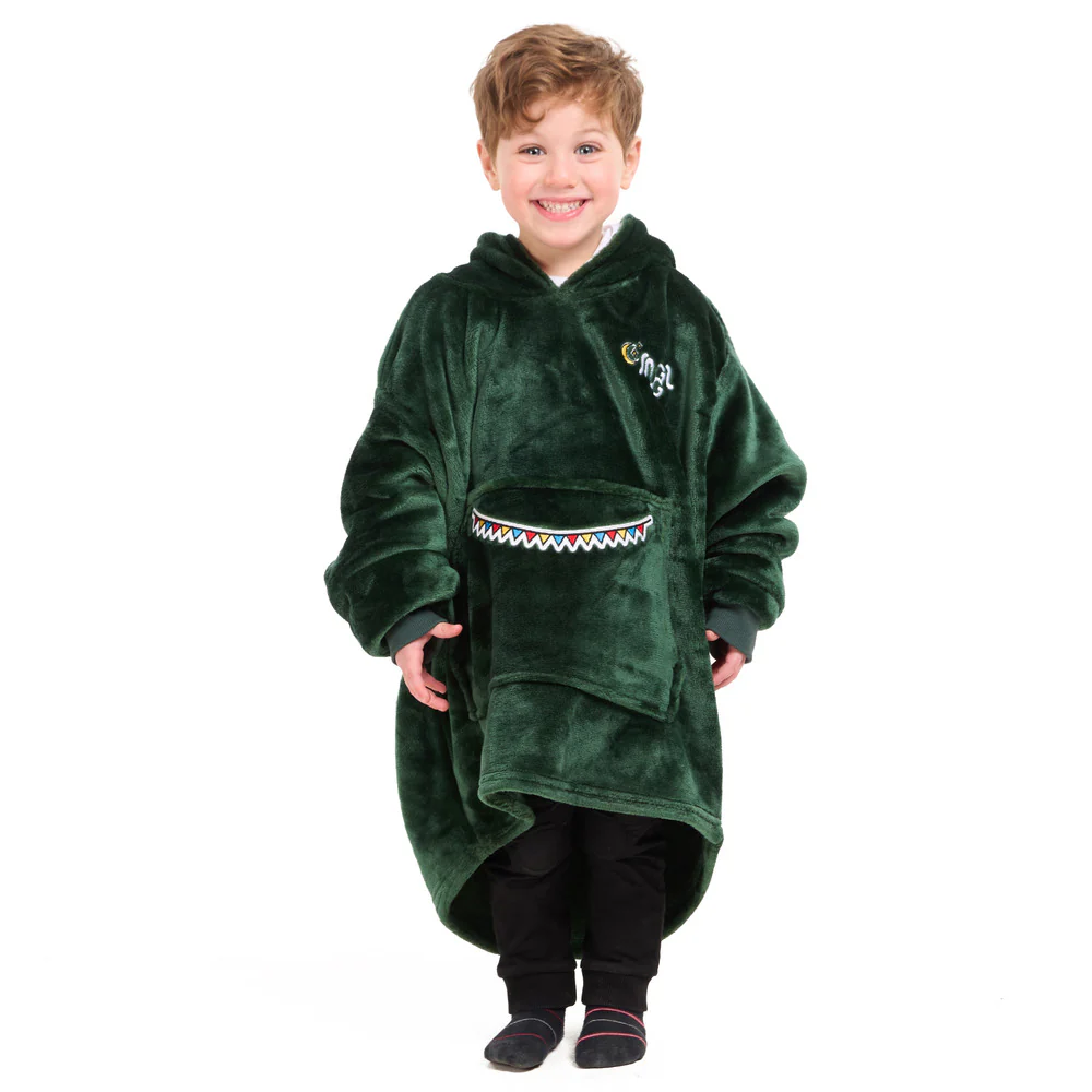 Snuggs Kids Blanket Hoodie Dark Green مدفع رمضان - Image 5