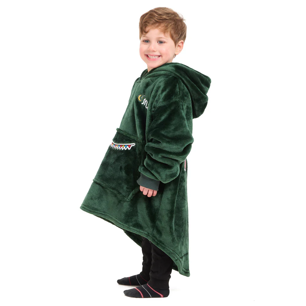 Snuggs Kids Blanket Hoodie Dark Green مدفع رمضان - Image 6