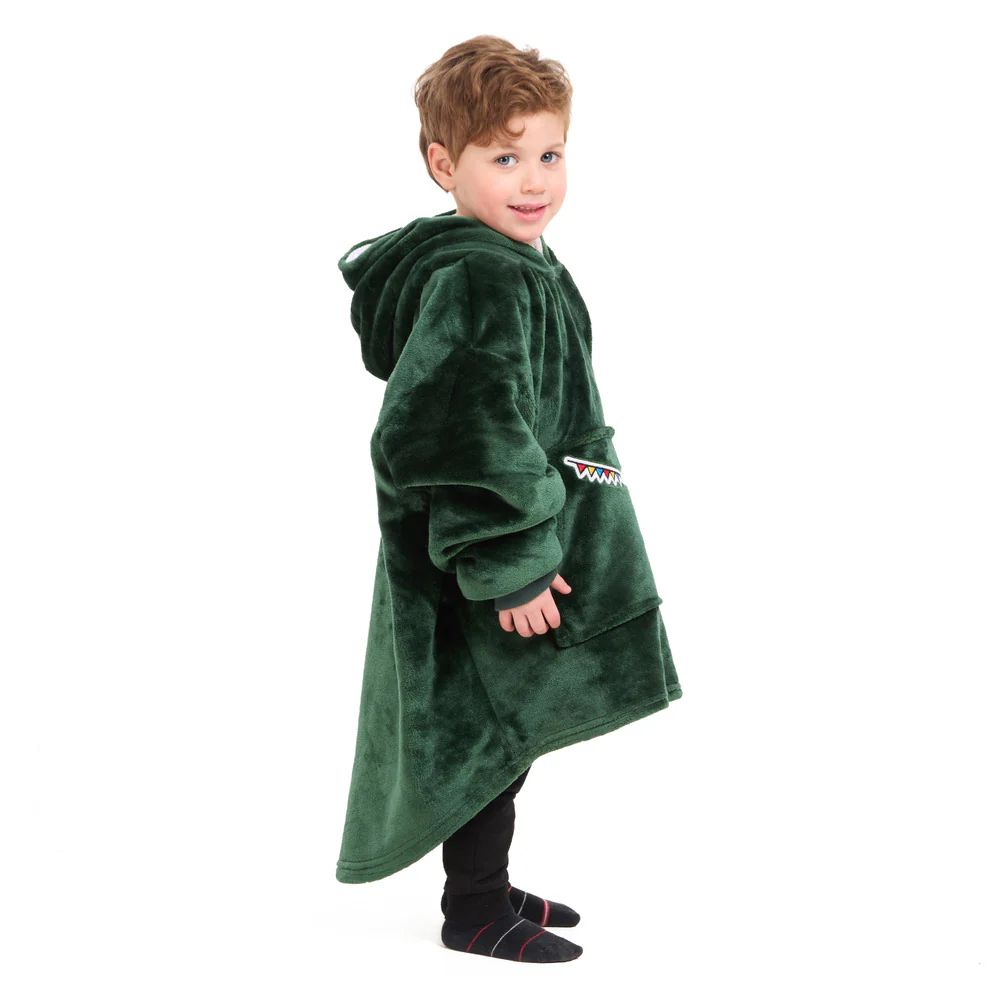 Snuggs Kids Blanket Hoodie Dark Green مدفع رمضان - Image 7