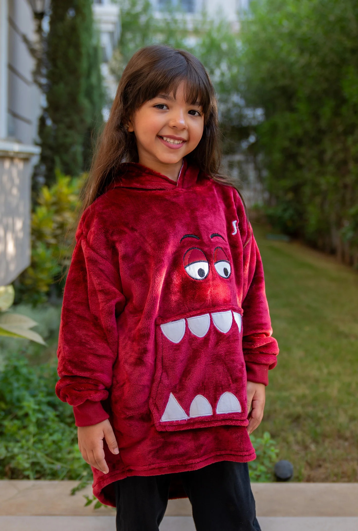 Snuggs Kids Blanket Hoodie Dark Red - Image 2