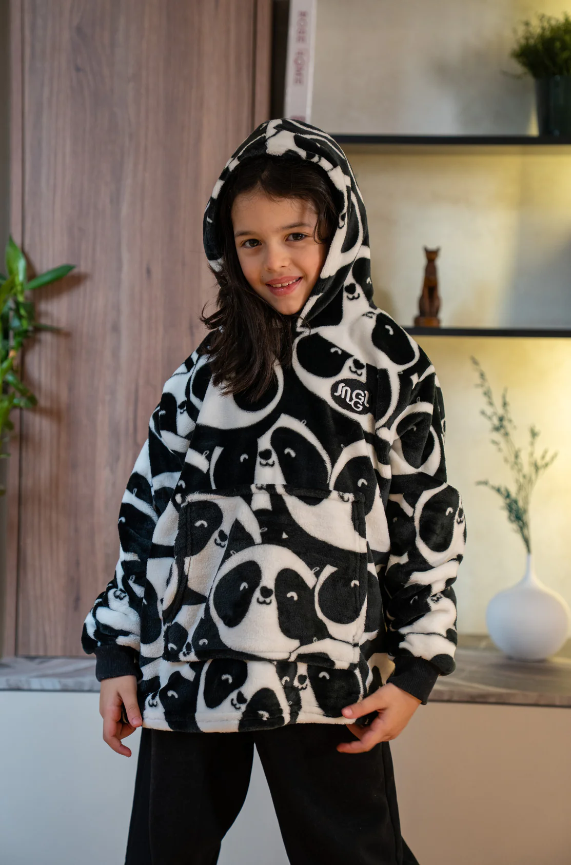 Snuggs Kids Blanket Hoodie Panda