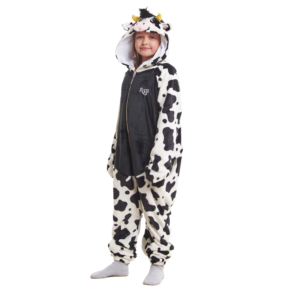 Snuggs Kids Blanket Onesie Black Cow - Image 2