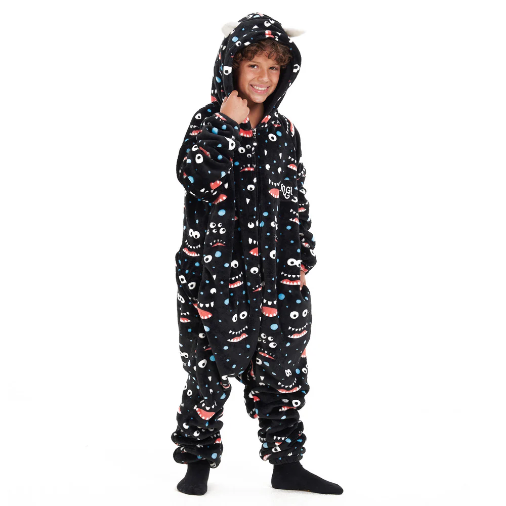 Snuggs Kids Blanket Onesie Black monster Onesie - Image 2