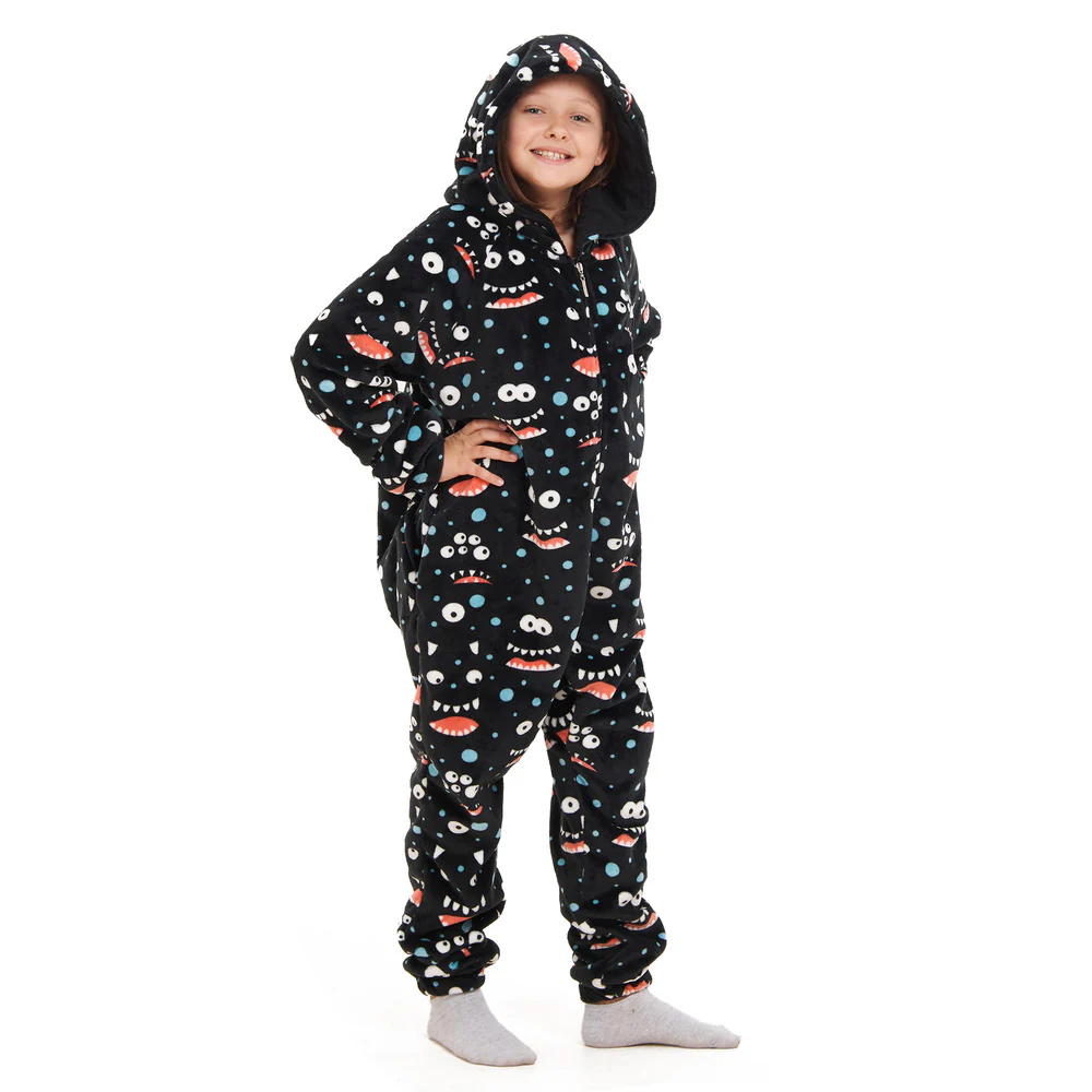 Snuggs Kids Blanket Onesie Black monster Onesie - Image 3