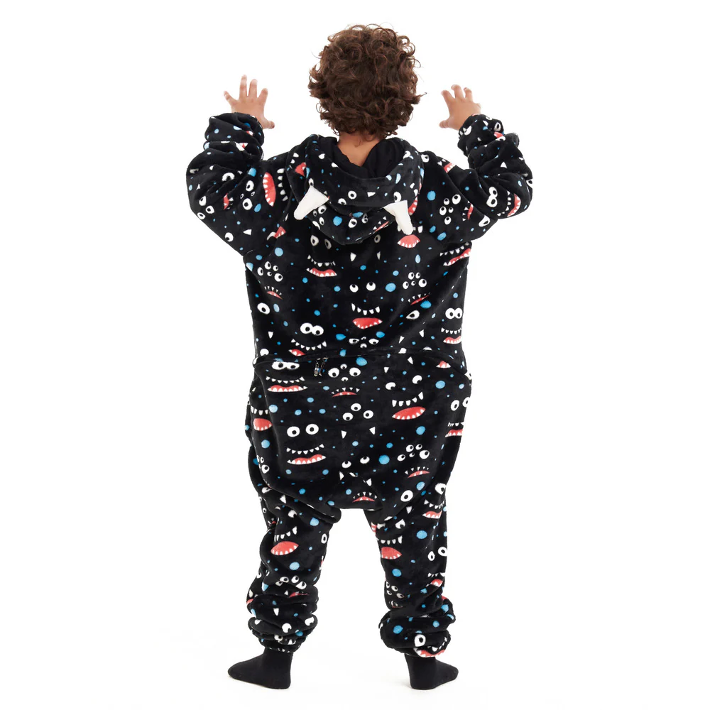 Snuggs Kids Blanket Onesie Black monster Onesie - Image 5