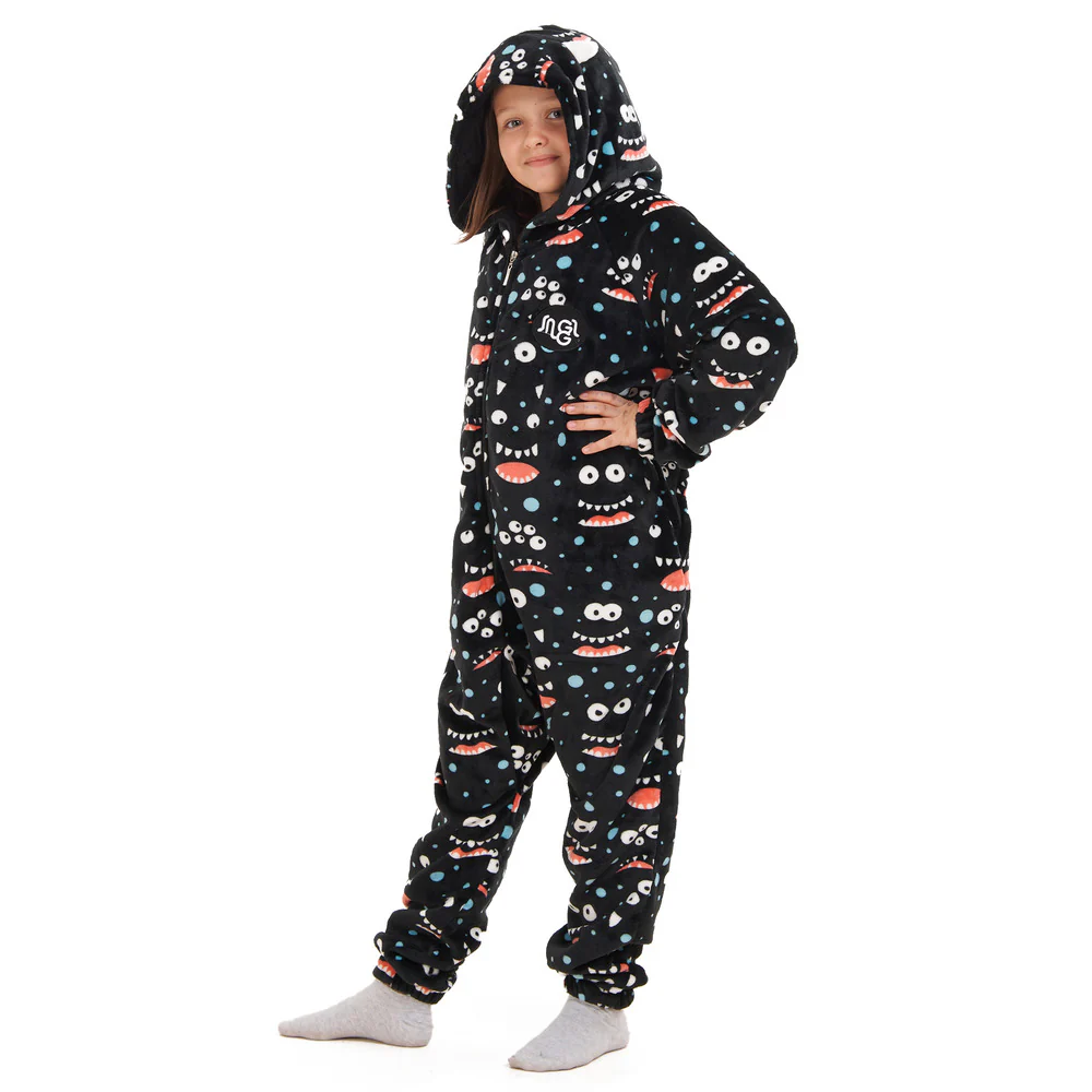 Snuggs Kids Blanket Onesie Black monster Onesie - Image 6