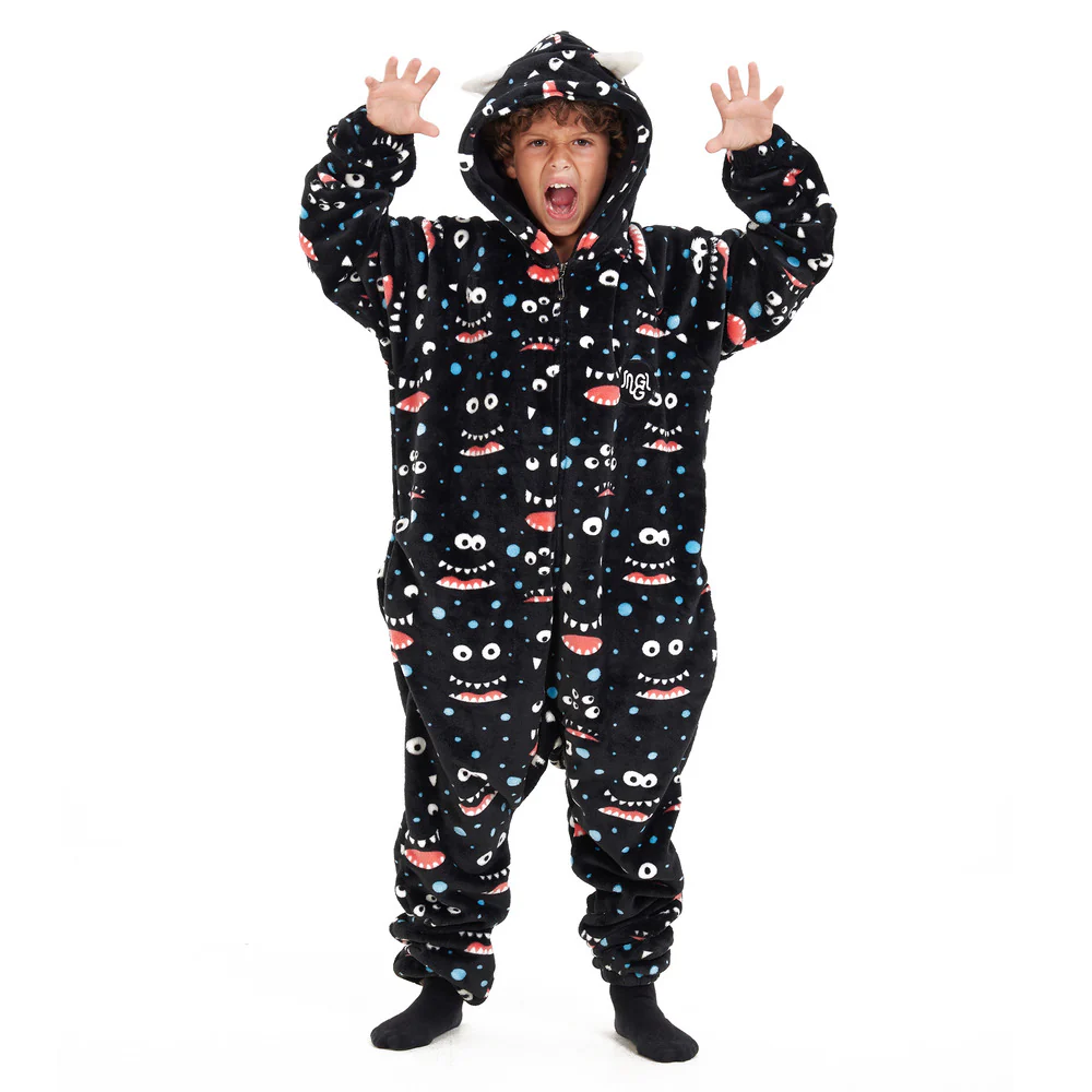 Snuggs Kids Blanket Onesie Black monster Onesie - Image 7