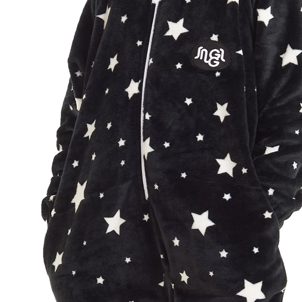 Snuggs Kids Blanket Onesie Black Stars Onesie - Image 2