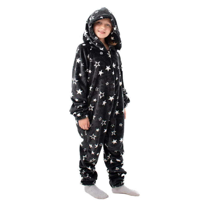 Snuggs Kids Blanket Onesie Black Stars Onesie - Image 3