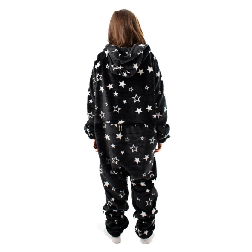 Snuggs Kids Blanket Onesie Black Stars Onesie - Image 4