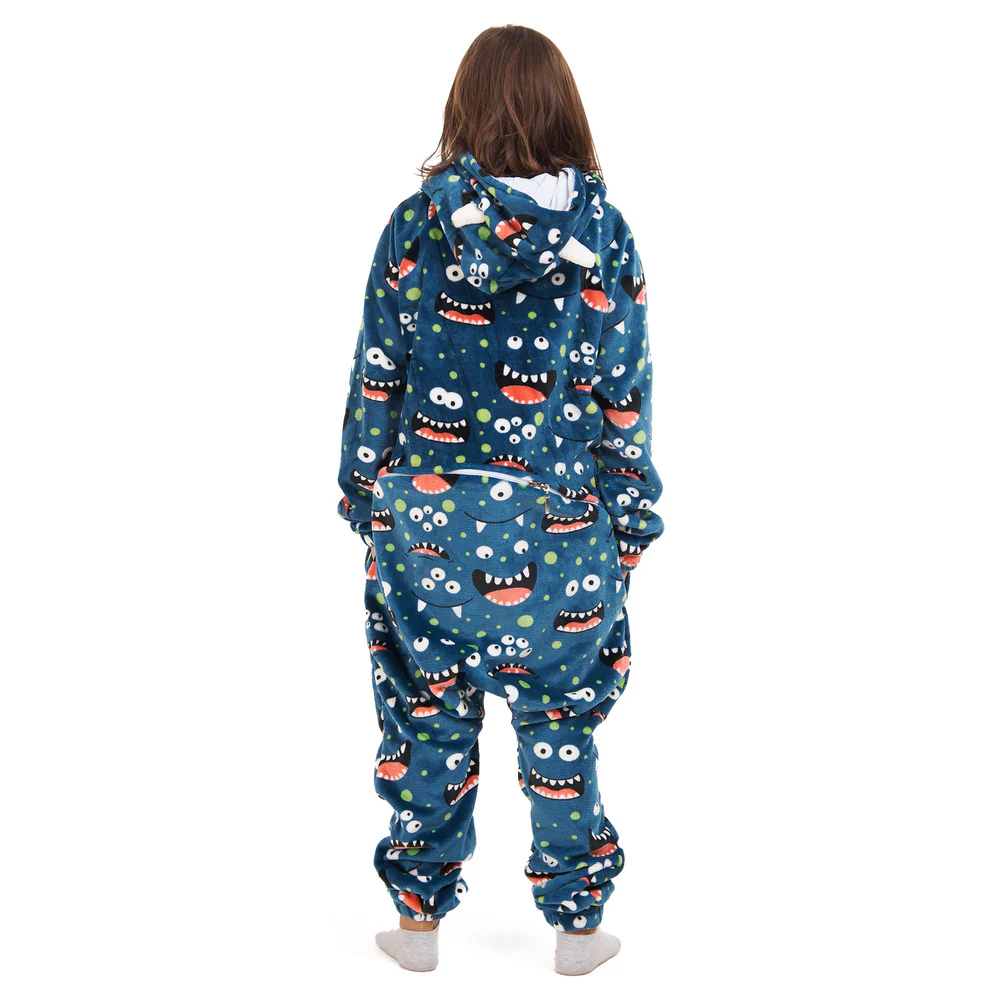 Snuggs Kids Blanket Onesie Blue monster Onesie - Image 4