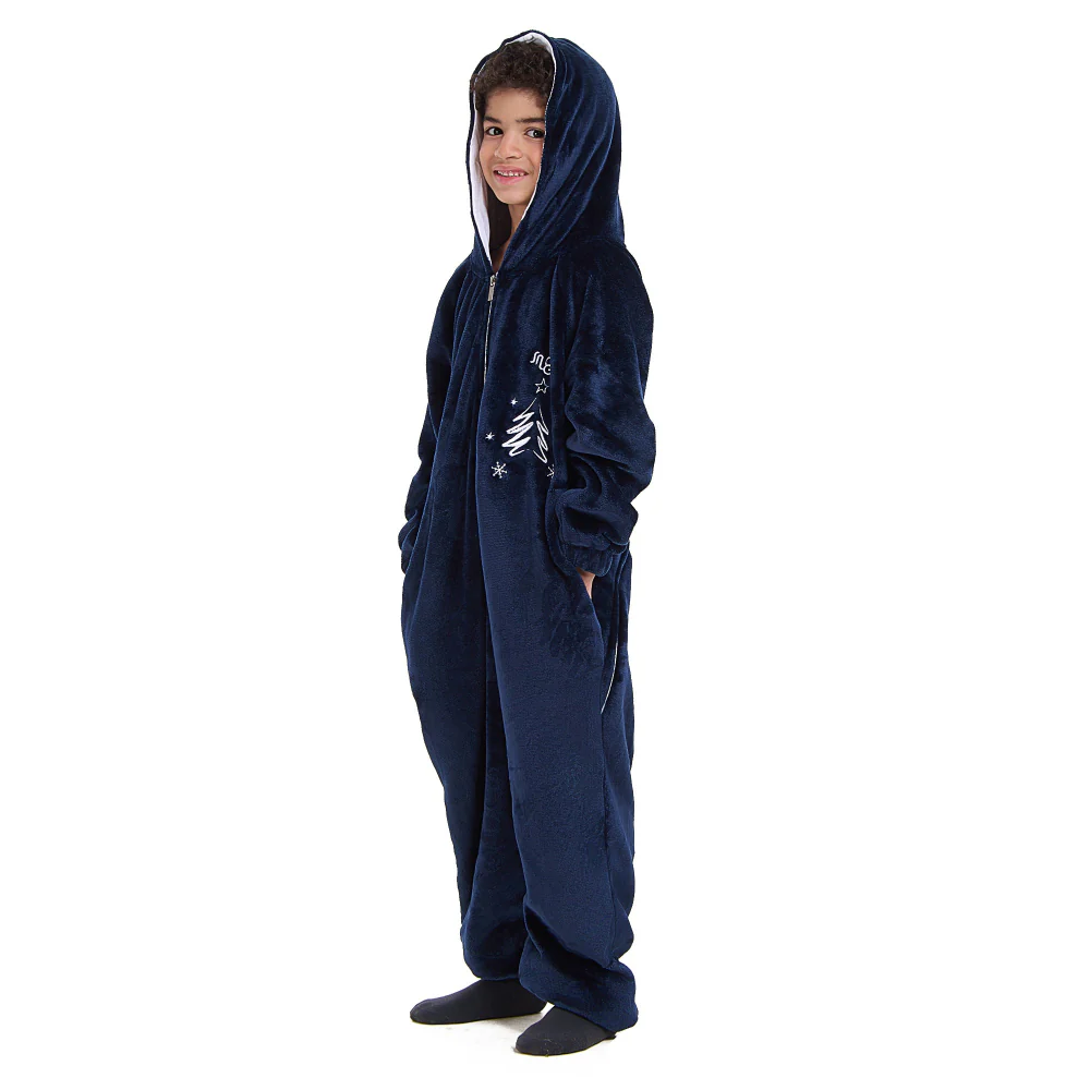 Snuggs Kids Blanket Onesie Christmas Dark Blue - Image 2