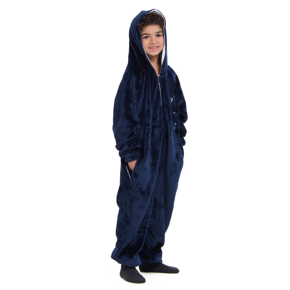Snuggs Kids Blanket Onesie Christmas Dark Blue - Image 3
