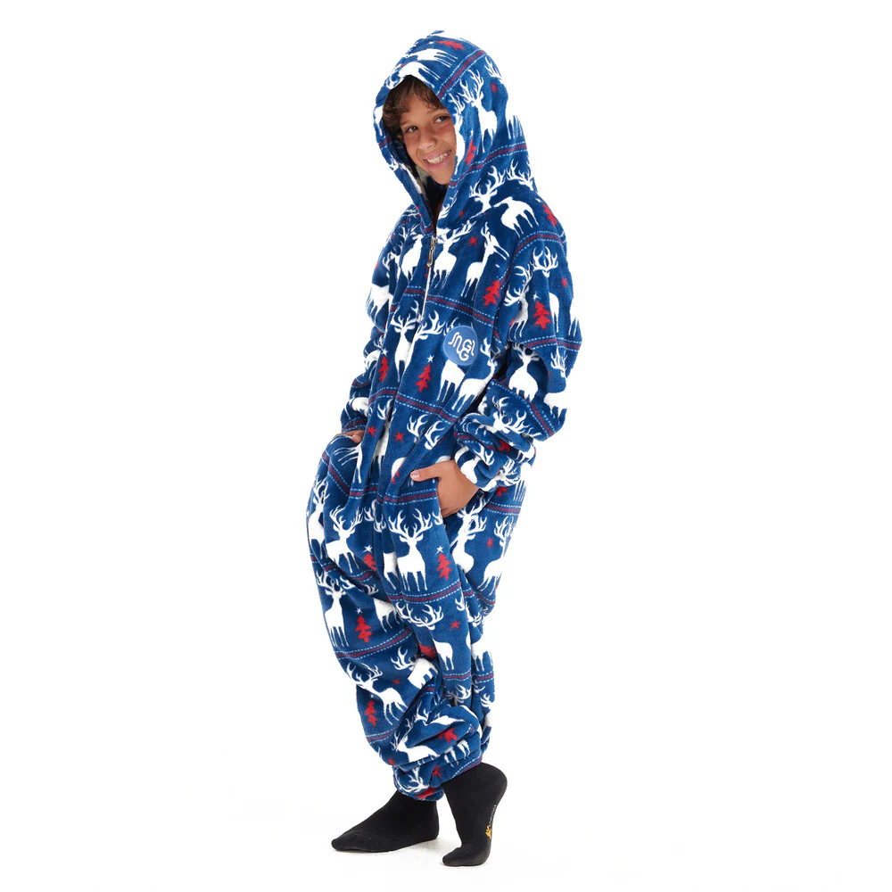 Snuggs Kids Blanket Onesie Dark blue christmas - Image 2