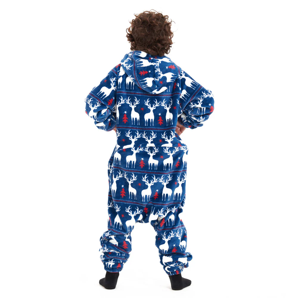 Snuggs Kids Blanket Onesie Dark blue christmas - Image 3