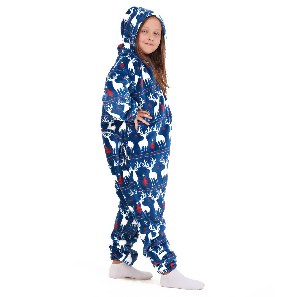 Snuggs Kids Blanket Onesie Dark blue christmas - Image 7