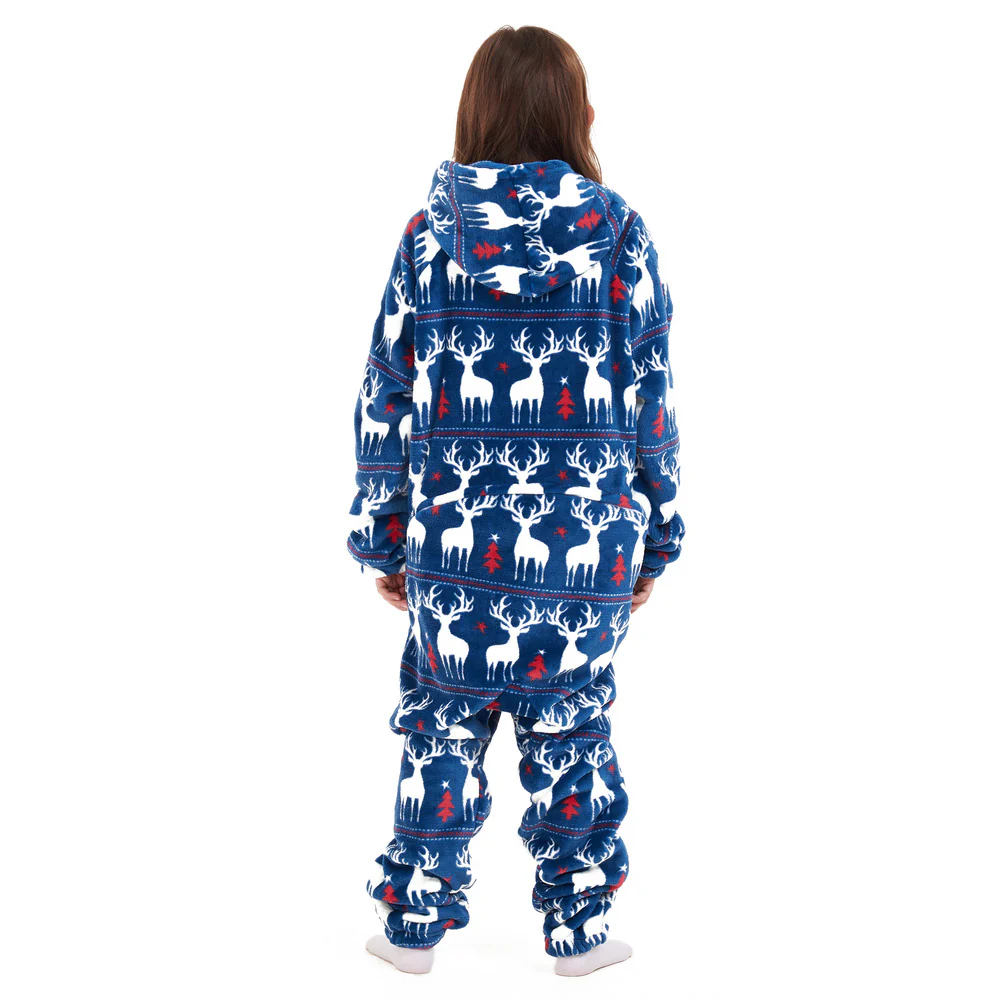 Snuggs Kids Blanket Onesie Dark blue christmas - Image 8
