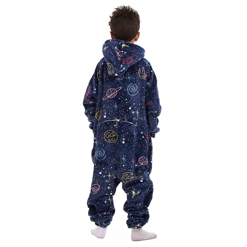Snuggs Kids Blanket Onesie Dark blue space - Image 5