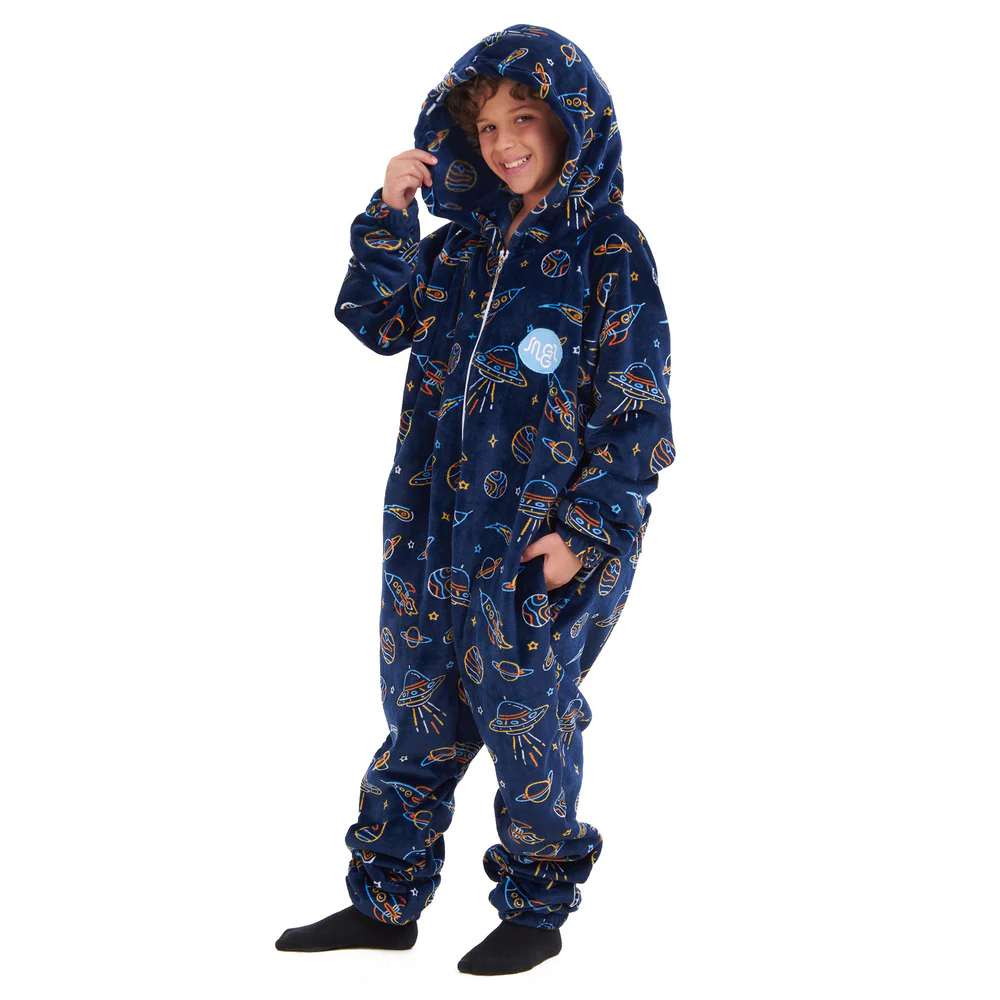 Snuggs Kids Blanket Onesie Dark Blue space - Image 2