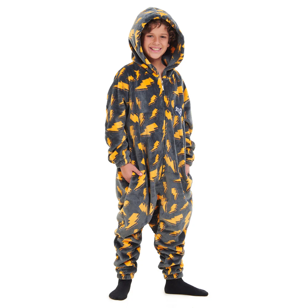Snuggs Kids Blanket Onesie Dark Grey Bolt - Image 2